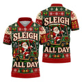 Sleigh All Day Santa Christmas Golf Shirt, Golf Gifts For Men, Funny Mens Golf Shirts