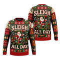 Sleigh All Day Santa Christmas Golf Shirt, Golf Gifts For Men, Funny Mens Golf Shirts