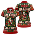 Sleigh All Day Santa Christmas Golf Shirt, Womens Golf Clothing, Golf Gifts For Women