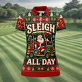Sleigh All Day Santa Christmas Golf Shirt, Womens Golf Clothing, Golf Gifts For Women