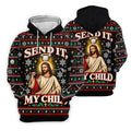 Send It Golf Halo Jesus Christmas Golf Shirt, Mens Golf Apparel, Golf Gifts For Men