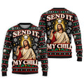 Send It Golf Halo Jesus Christmas Golf Shirt, Mens Golf Apparel, Golf Gifts For Men
