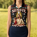 Send It Golf Halo Jesus Christmas Golf Shirt, Ladies Golf Tops, Womens Golf Clothing