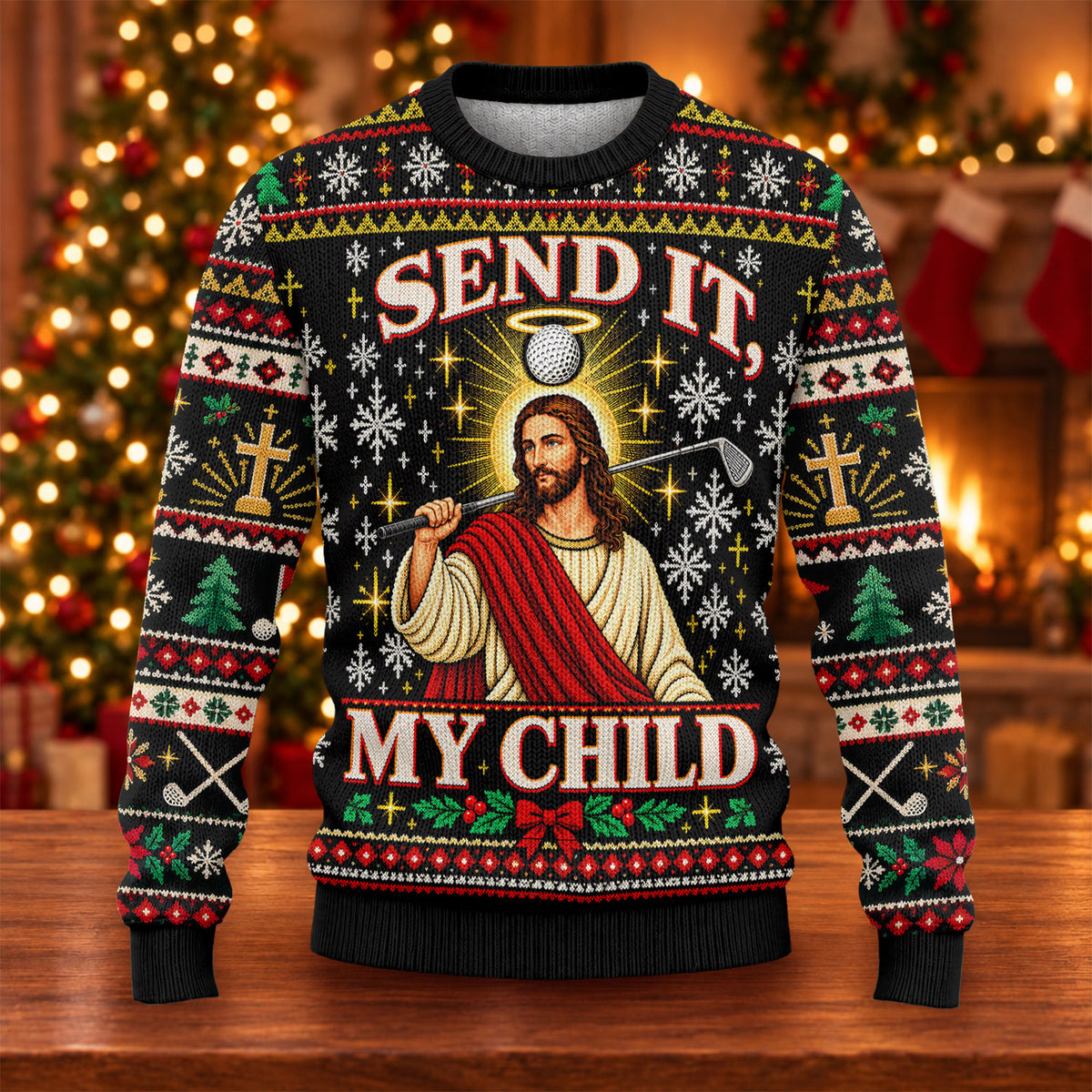 Send It My Child Jesus Ugly Christmas Sweater, Christmas Gifts, Holiday Party Sweater