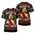 Send It My Child Jesus Christmas Golf Shirt, Ladies Golf Apparel, Womens Golf Apparel
