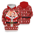 Santa Peeking Busty Knit Christmas Golf Shirt, Ladies Golf Tops, Golf Gifts For Women