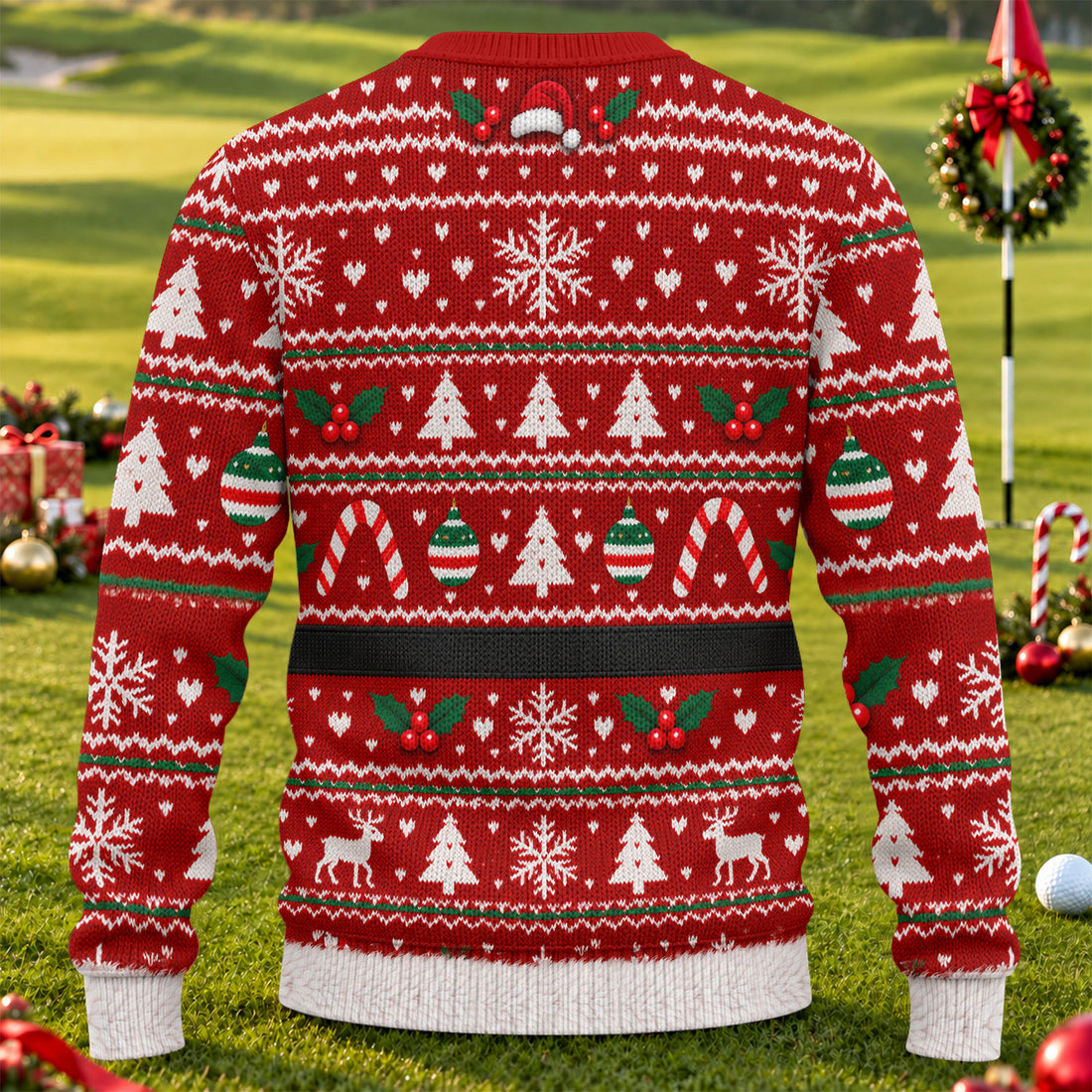 Santa Peeking Busty Knit Ugly Christmas Sweater, Christmas Gifts, Ugly Sweater Party