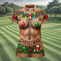 Hairy Chest Ornaments Christmas Golf Shirt, Ladies Golf Apparel, Womens Golf Clothing