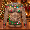 Hairy Chest Ornaments Ugly Christmas Sweater, Christmas Gifts, Christmas Party Outfit