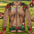 Hairy Chest Ornaments Ugly Christmas Sweater, Christmas Gifts, Christmas Party Outfit