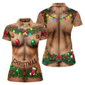 Hairy Chest Ornaments Christmas Golf Shirt, Ladies Golf Apparel, Womens Golf Clothing
