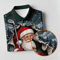 Santa Peeking Golf Green Christmas Golf Shirt, Golf Gifts For Women, Womens Golf Tops