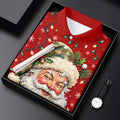 Camo Hat Santa Face Christmas Golf Shirt, Womens Golf Clothing, Golf Shirts For Women
