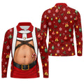 Santa Belly Harness Vest Christmas Golf Shirt, Golf Shirts For Men, Golf Polo For Men