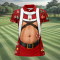 Santa Belly Harness Vest Christmas Golf Shirt, Womens Golf Clothing, Womens Golf Tops