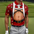 Santa Belly Harness Vest Christmas Golf Shirt, Golf Shirts For Men, Golf Polo For Men