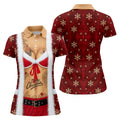 Merry Bikini Tattoo Santa Christmas Golf Shirt, Womens Golf Apparel, Ladies Golf Tops