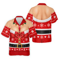 Busty Mrs Claus Red Bow Christmas Golf Shirt, Mens Golf Apparel, Golf Gifts For Men