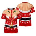 Busty Mrs Claus Red Bow Christmas Golf Shirt, Mens Golf Apparel, Golf Gifts For Men