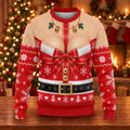 Busty Mrs Claus Red Bow Ugly Christmas Sweater, Ugly Sweater Party, Golf Lover Gifts