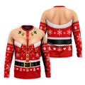 Busty Mrs Claus Red Bow Christmas Golf Shirt, Mens Golf Apparel, Golf Gifts For Men