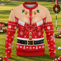Busty Mrs Claus Red Bow Ugly Christmas Sweater, Ugly Sweater Party, Golf Lover Gifts