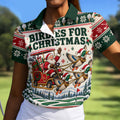 Birdies Santa Duck Sleigh Christmas Golf Shirt, Womens Golf Apparel, Ladies Golf Tops