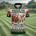 Birdies Santa Duck Sleigh Christmas Golf Shirt, Mens Golf Shirts, Mens Golf Apparel