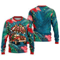 Santa Gift Golf Cart Christmas Golf Shirt, Mens Holiday Golf Shirts, Mens Golf Shirts