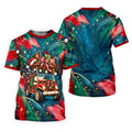 Santa Gift Golf Cart Christmas Golf Shirt, Mens Holiday Golf Shirts, Mens Golf Shirts