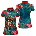 Santa Gift Golf Cart Christmas Golf Shirt, Golf Shirts For Women, Womens Golf Apparel