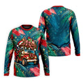 Santa Gift Golf Cart Christmas Golf Shirt, Mens Holiday Golf Shirts, Mens Golf Shirts