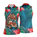 Santa Gift Golf Cart Christmas Golf Shirt, Golf Shirts For Women, Womens Golf Apparel