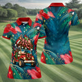 Santa Gift Golf Cart Christmas Golf Shirt, Golf Shirts For Women, Womens Golf Apparel