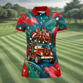 Santa Gift Golf Cart Christmas Golf Shirt, Golf Shirts For Women, Womens Golf Apparel