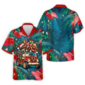Santa Gift Golf Cart Christmas Golf Shirt, Mens Holiday Golf Shirts, Mens Golf Shirts