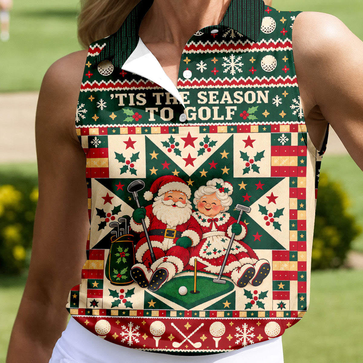 'Tis The Season To Golf Christmas Golf Shirt, Womens Golf Shirts, Ladies Golf Apparel