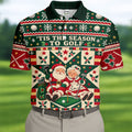 'Tis The Season To Golf Christmas Golf Shirt, Funny Mens Golf Shirts, Mens Golf Polo