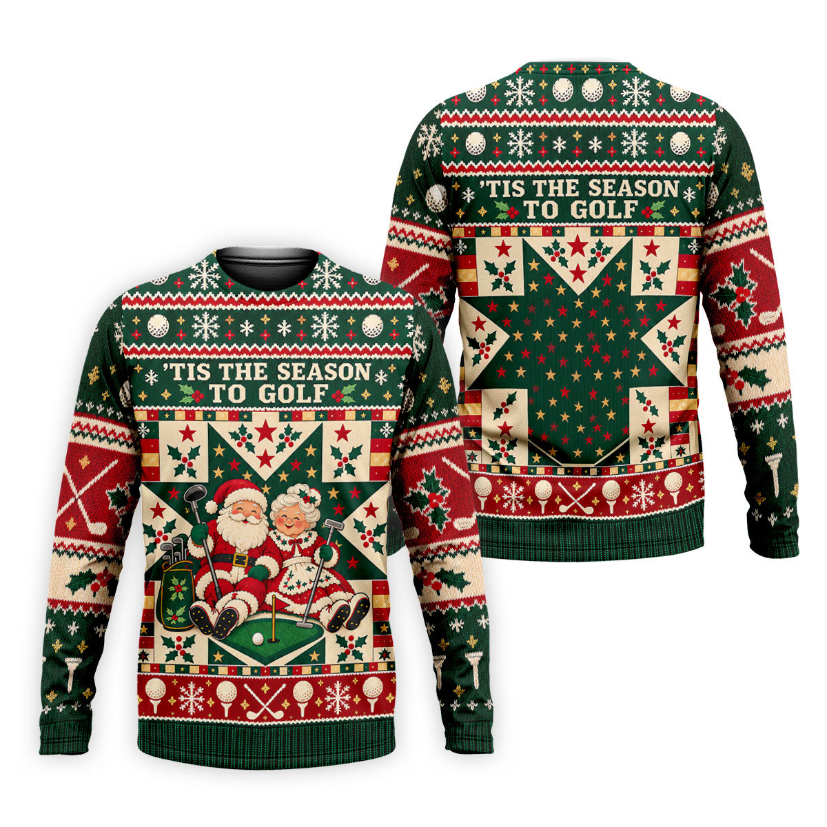 'Tis The Season To Golf Christmas Golf Shirt, Funny Mens Golf Shirts, Mens Golf Polo