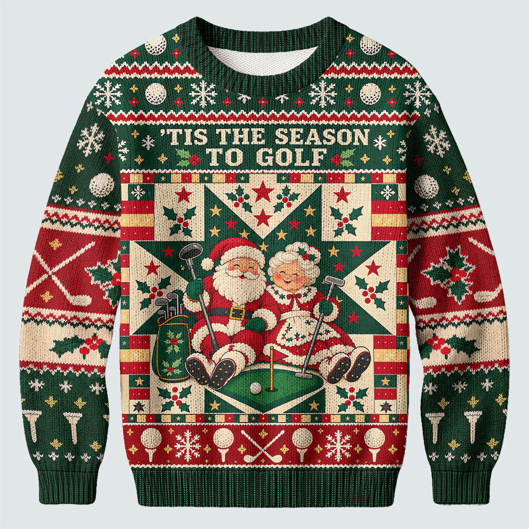 'Tis The Season To Golf Ugly Christmas Sweater, Christmas Golf Gift, Golf Lover Gifts
