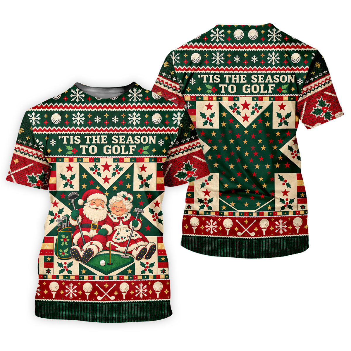'Tis The Season To Golf Christmas Golf Shirt, Womens Golf Shirts, Ladies Golf Apparel