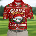 Santa's Favorite Buddy Christmas Golf Shirt, Mens Golf Clothing, Mens Golf Shirts