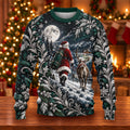 Moonlight Santa Reindeer Ugly Christmas Sweater, Christmas Gifts, Ugly Sweater Party