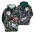 Moonlight Santa Reindeer Christmas Golf Shirt, Womens Golf Clothing, Womens Golf Tops