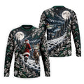 Moonlight Santa Reindeer Christmas Golf Shirt, Golf Shirts For Men, Golf Polo For Men