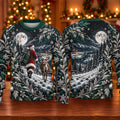 Moonlight Santa Reindeer Ugly Christmas Sweater, Christmas Gifts, Ugly Sweater Party