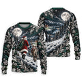 Moonlight Santa Reindeer Christmas Golf Shirt, Golf Shirts For Men, Golf Polo For Men