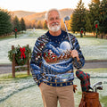 Santa Sleigh Golf Moon Ugly Christmas Sweater, Funny Holiday Sweater, Christmas Gifts