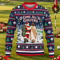 O Come All Ye Golfers Ugly Christmas Sweater, Funny Xmas Gift, Funny Christmas Outfit