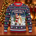 O Come All Ye Golfers Ugly Christmas Sweater, Funny Xmas Gift, Funny Christmas Outfit